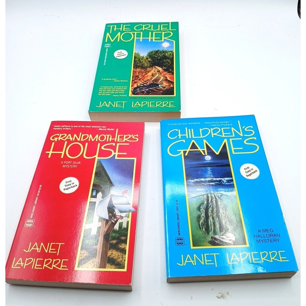 VTG Mystery PB Lot  3 Janet Lapierre Cruel Mother Childrens Games Meg Halloran